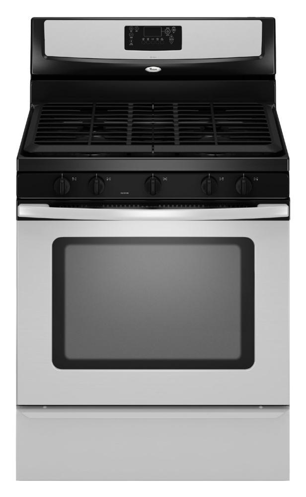 Whirlpool WFG381LVS 30-inch Self-Cleaning Freestanding Gas Range with Five Burners and Full-Width Satin-Finish Cast-Iron Grates