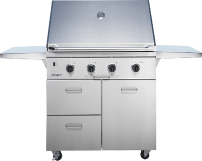 Dacor OBC36 Discovery 36" Outdoor Grill Cart in Stainless Steel with Chrome Trim