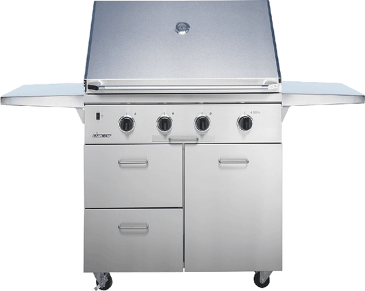 Dacor OBC36 Discovery 36" Outdoor Grill Cart in Stainless Steel with Chrome Trim