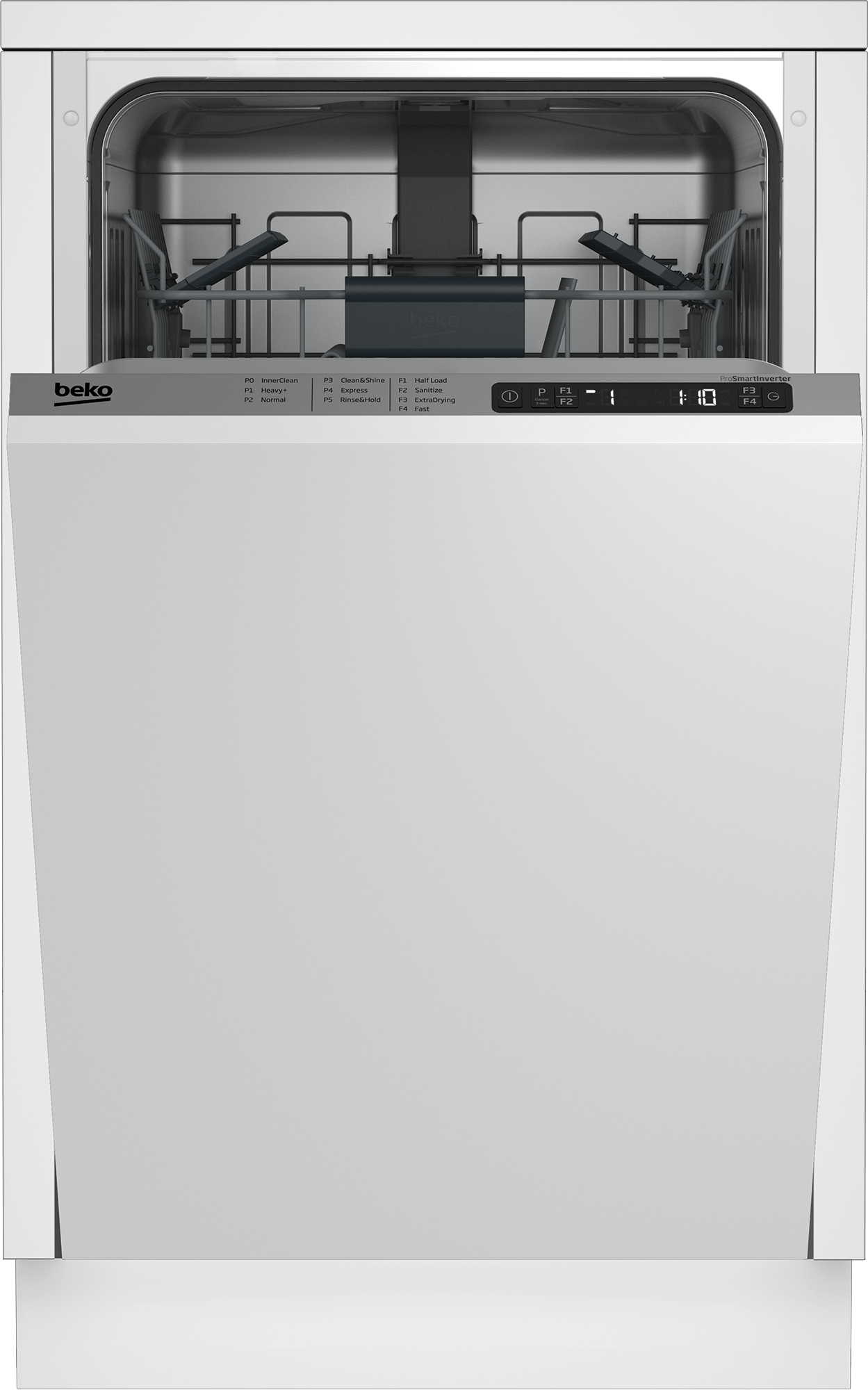 Beko Slim Size Dishwasher, 8 place settings, 48 dBa, Fully Integrated Panel Ready