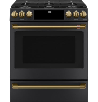 Cafe CGS700P3MD1 CAF(EBACK)™ 30" Smart Slide-In, Front-Control, Gas Range with Convection Oven