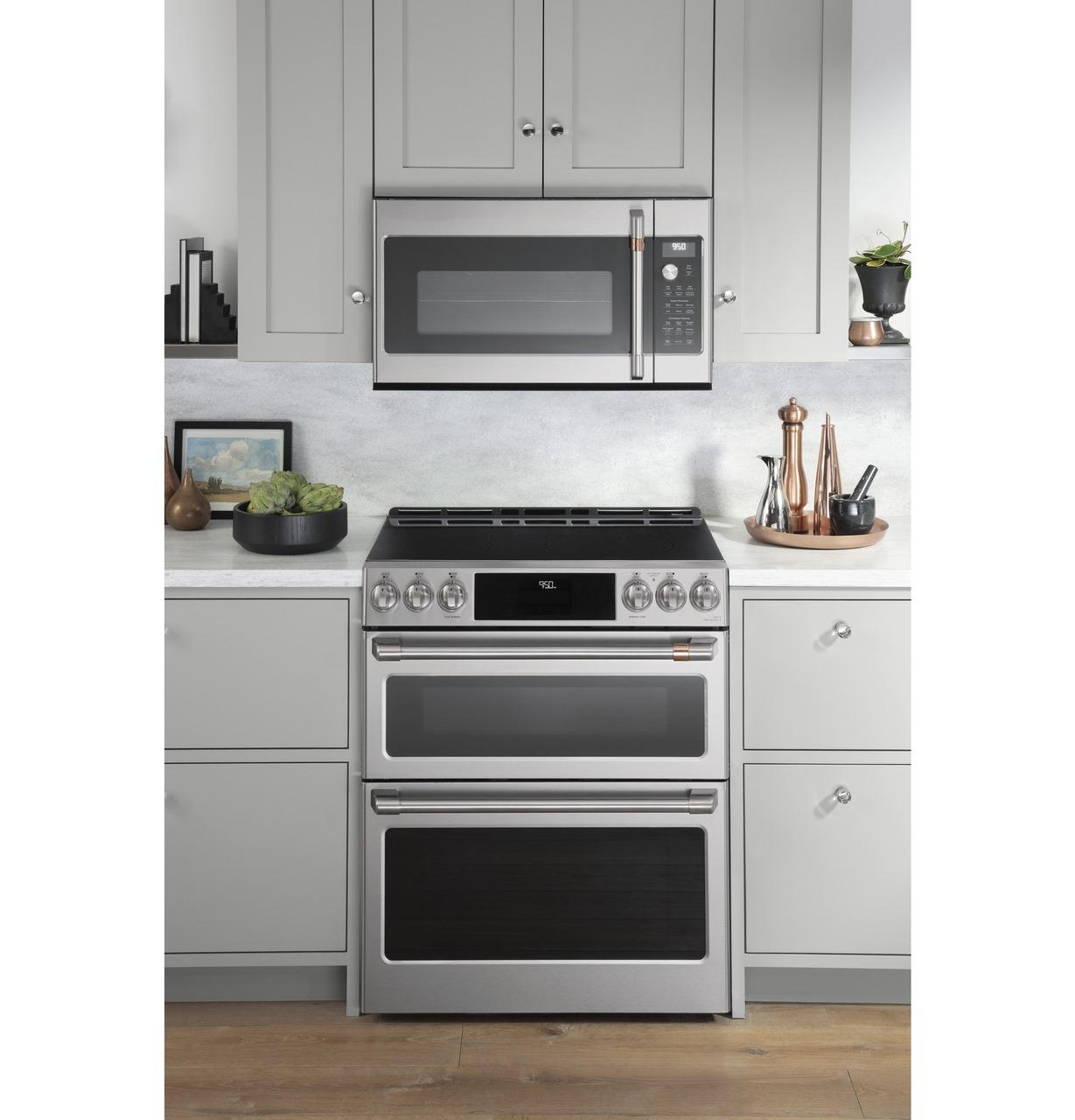 Cafe CHS950P2MS1 CAF(EBACK)™ 30" Smart Slide-In, Front-Control, Induction and Convection Double-Oven Range