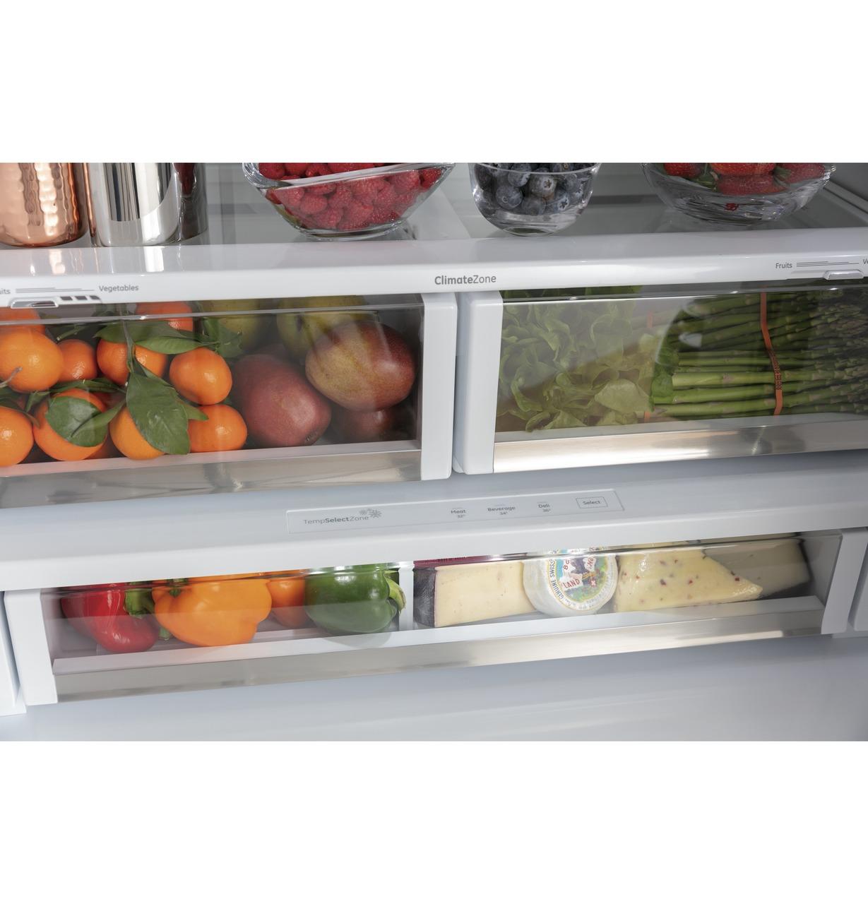 Cafe CYE22UP2MS1 CAF(EBACK)™ ENERGY STAR® 22.1 Cu. Ft. Smart Counter-Depth French-Door Refrigerator with Keurig® K-Cup® Brewing System