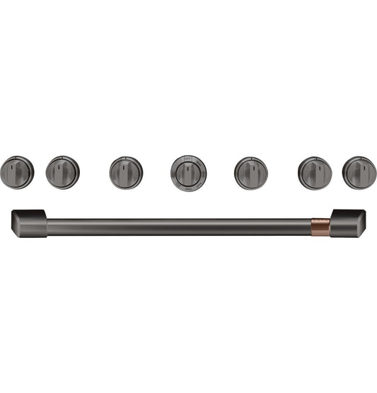 Cafe CXPR6HKPMBT Caf(eback)™ 36" Brushed Black Handle & Knob Set for Pro Range and Rangetop