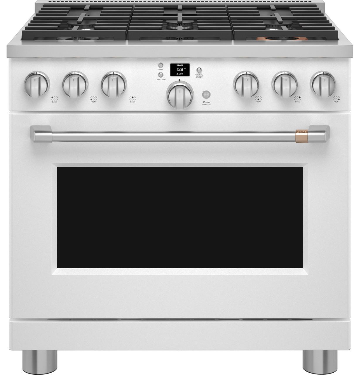 Cafe CGY366P4TW2 Caf(eback)™ 36" Smart All-Gas Commercial-Style Range with 6 Burners (Natural Gas)