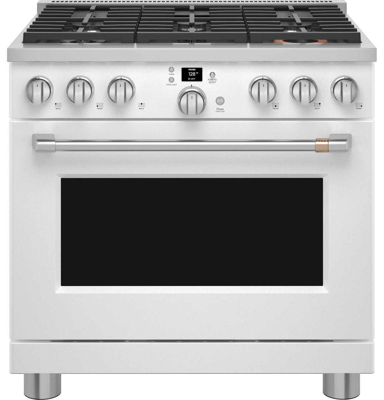 Cafe CGY366P4TW2 CAF(EBACK)™ 36" Smart All-Gas Commercial-Style Range with 6 Burners (Natural Gas)
