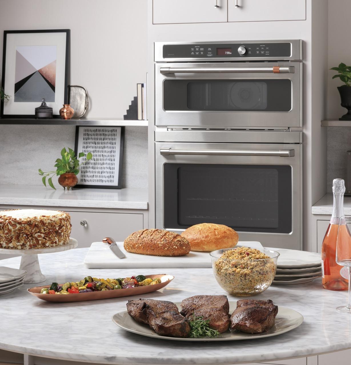 Cafe CTC912P2NS1 CAF(EBACK)™ 30 in. Combination Double Wall Oven with Convection and Advantium® Technology