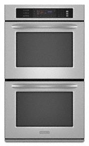 Kitchenaid KEBS207SSS Double Oven 30" Width 4.3 cu. ft. Capacity Even-Heat™ True Convection System in Upper Oven Architect® Series II