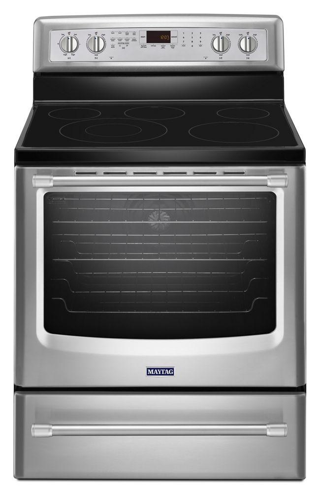 Maytag MER8800DS 30-inch Wide Electric Range with Convection and Power Preheat - 6.2 cu. ft.