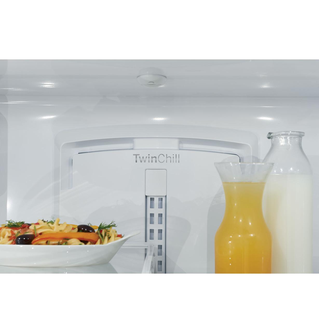 Cafe CYE22TP2MS1 Caf(eback)™ ENERGY STAR® 22.1 Cu. Ft. Smart Counter-Depth French-Door Refrigerator with Hot Water Dispenser