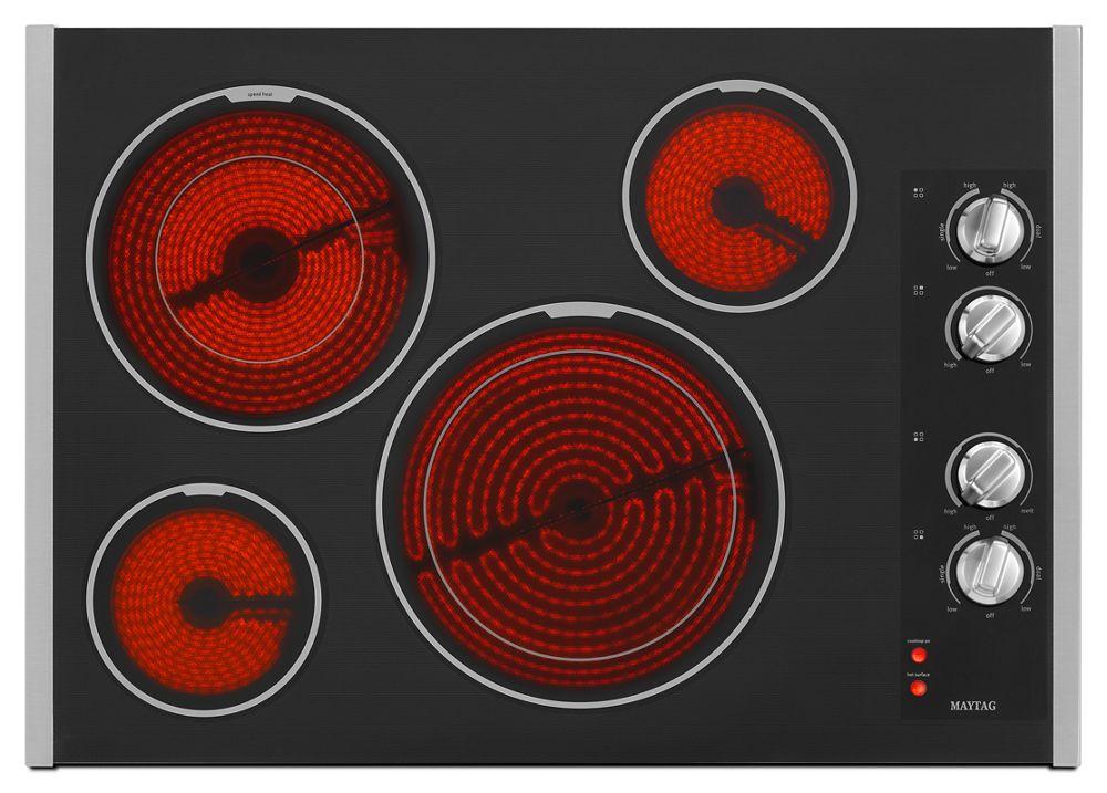 Maytag MEC9530BS 30-inch Wide Electric Cooktop with Two Dual-Choice Elements