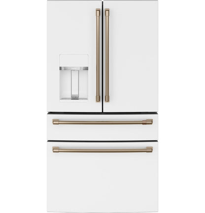 Cafe CXE22DP4PW2 CAF(EBACK)™ ENERGY STAR 22.3 Cu. Ft. Smart Counter-Depth 4-Door French-Door Refrigerator