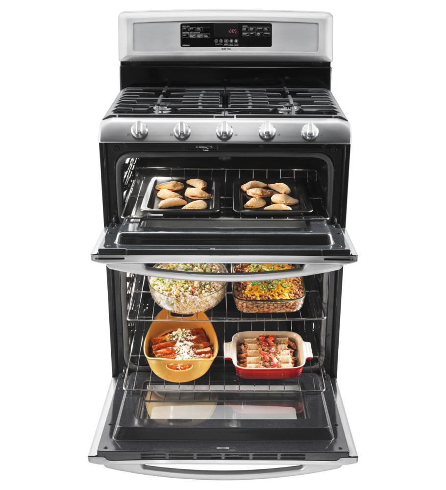 6.0 cu. ft. Capacity Double Oven Gas Range with Speed Heat Burner