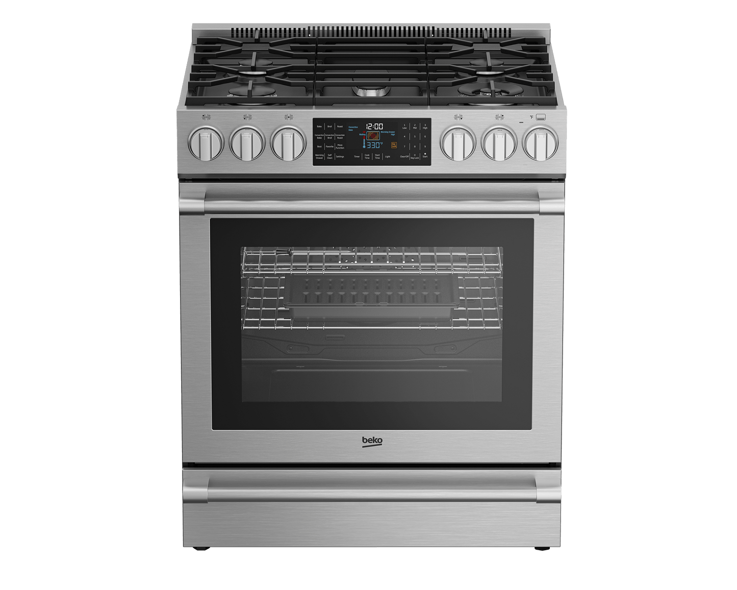 Beko SLDF30542SS 30" Stainless Steel Slide-In Dual Fuel Range