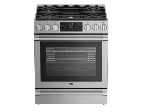 Beko SLDF30542SS 30" Stainless Steel Slide-In Dual Fuel Range