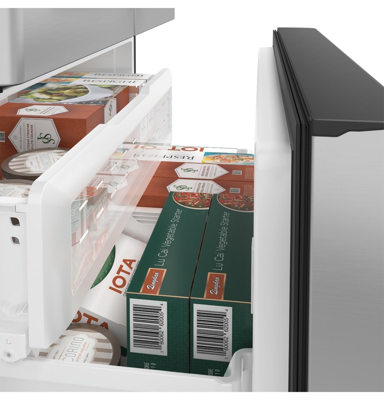 Cafe CYE22TP2MS1 CAF(EBACK)™ ENERGY STAR® 22.1 Cu. Ft. Smart Counter-Depth French-Door Refrigerator with Hot Water Dispenser