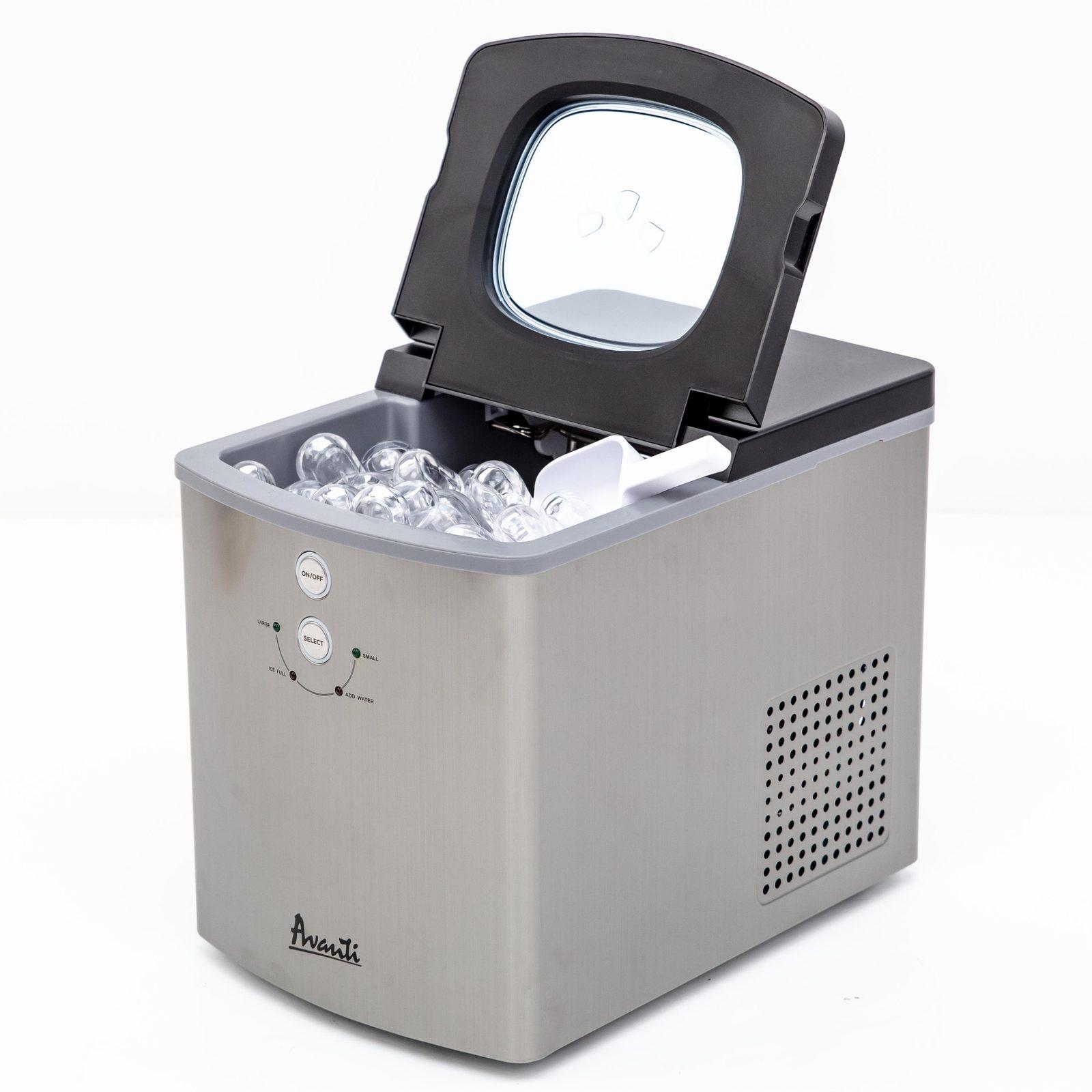 Avanti Portable Countertop Ice Maker - Stainless Steel / 33 lbs