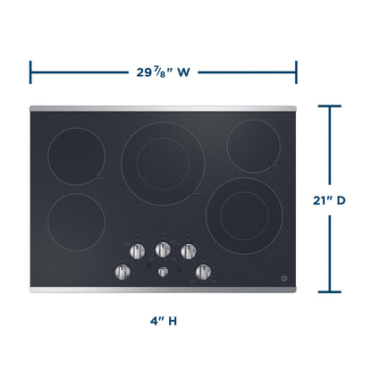 JEP5030STSS GE® 30" Built-In knob Control Electric Cooktop
