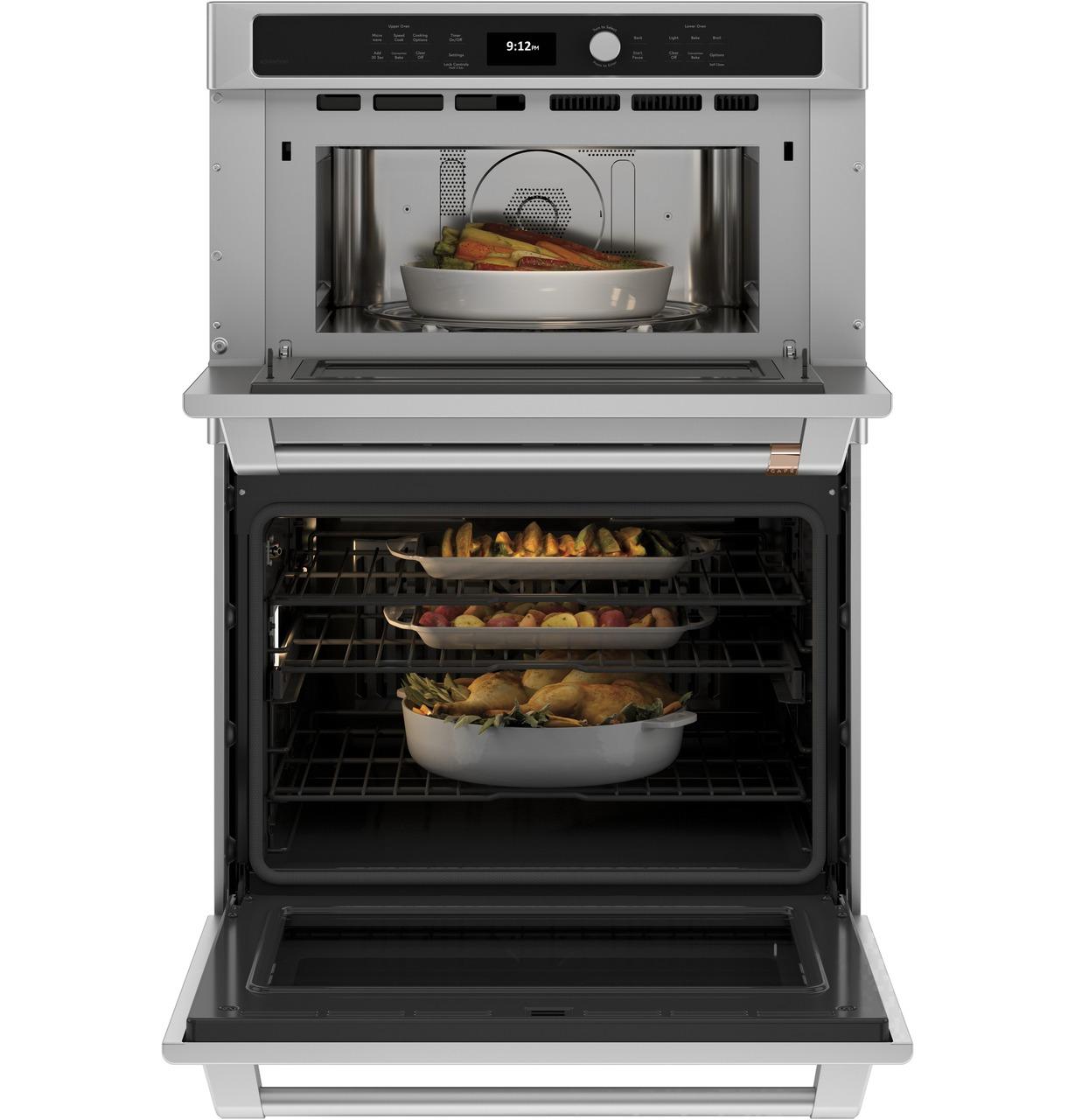 Cafe CTC912P2NS1 CAF(EBACK)™ 30 in. Combination Double Wall Oven with Convection and Advantium® Technology
