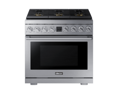 Dacor DOP36P86GLS Transitional 36" Gas Range, Silver Stainless Steel, Natural Gas/Liquid Propane