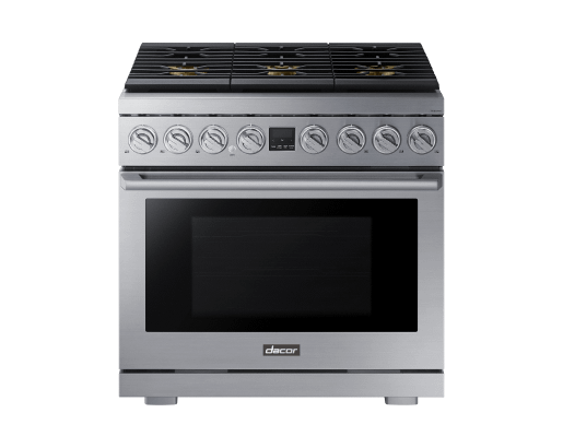 Dacor DOP36P86GLS Transitional 36" Gas Range, Silver Stainless Steel, Natural Gas/Liquid Propane