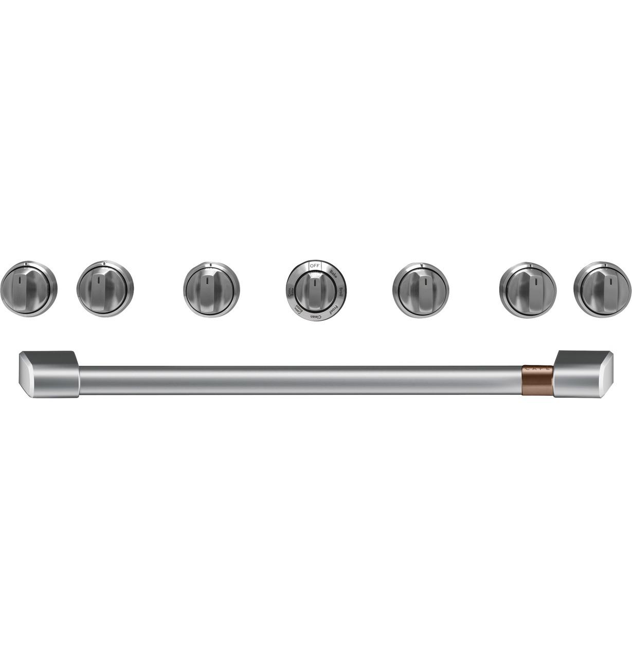 Cafe CXPR6HKPMSS Caf(eback)™ 36" Brushed Stainless Handle & Knob Set for Pro Range and Rangetop