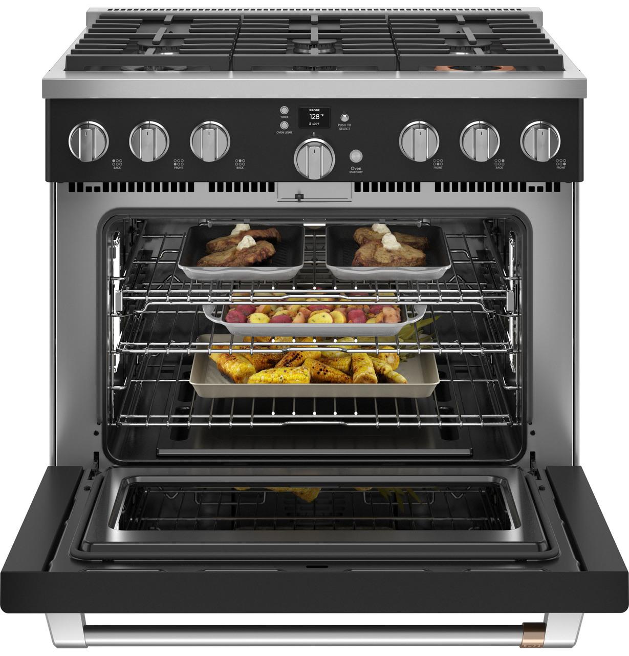 Cafe Caf(eback)™ 36" Smart All-Gas Commercial-Style Range with 6 Burners (Natural Gas)