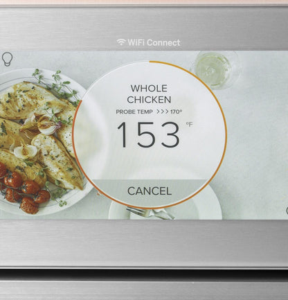 Cafe CTS70DM2NS5 CAF(EBACK)™ 30" Smart Single Wall Oven with Convection in Platinum Glass