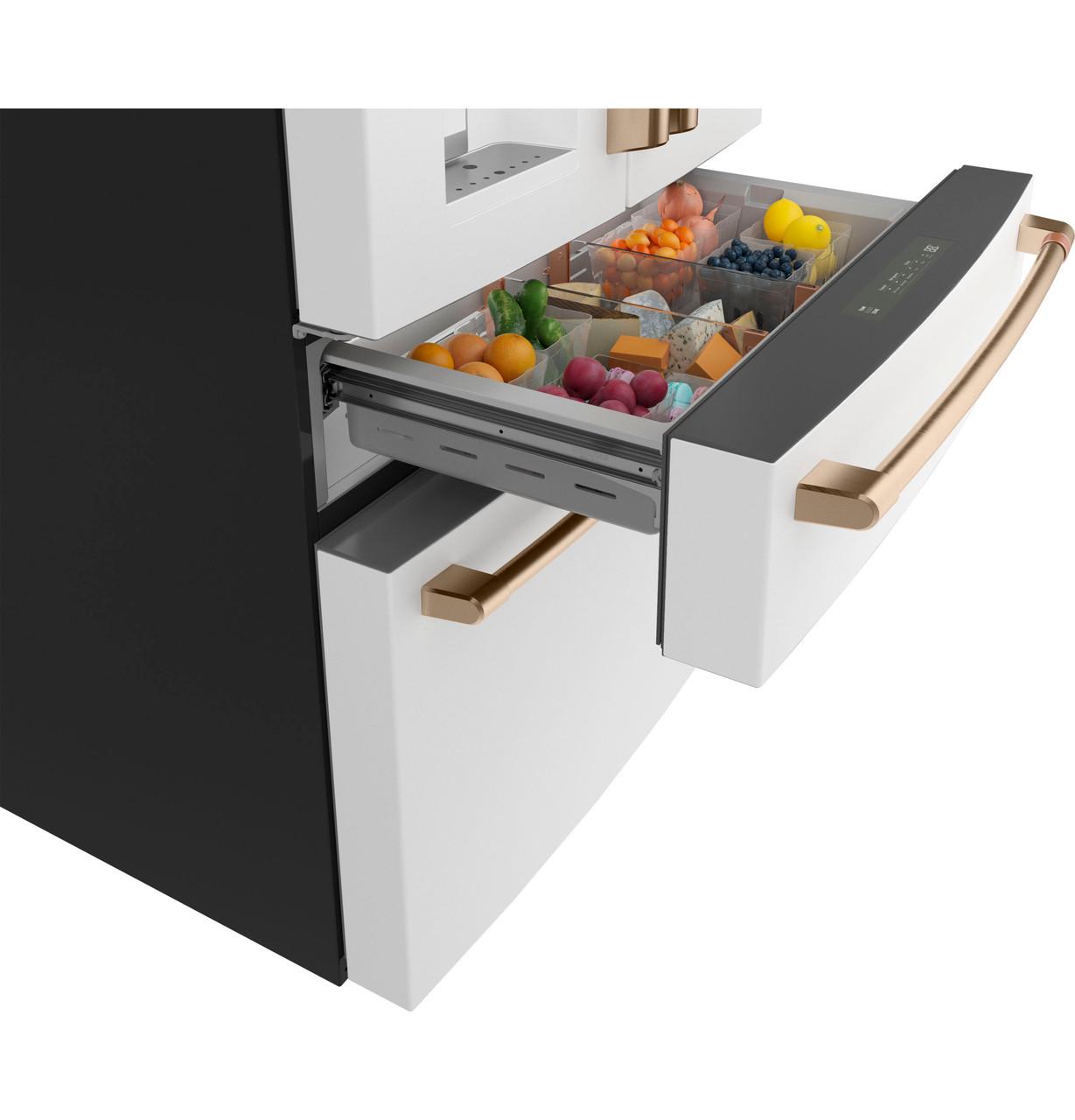 Cafe CXE22DP4PW2 CAF(EBACK)™ ENERGY STAR 22.3 Cu. Ft. Smart Counter-Depth 4-Door French-Door Refrigerator