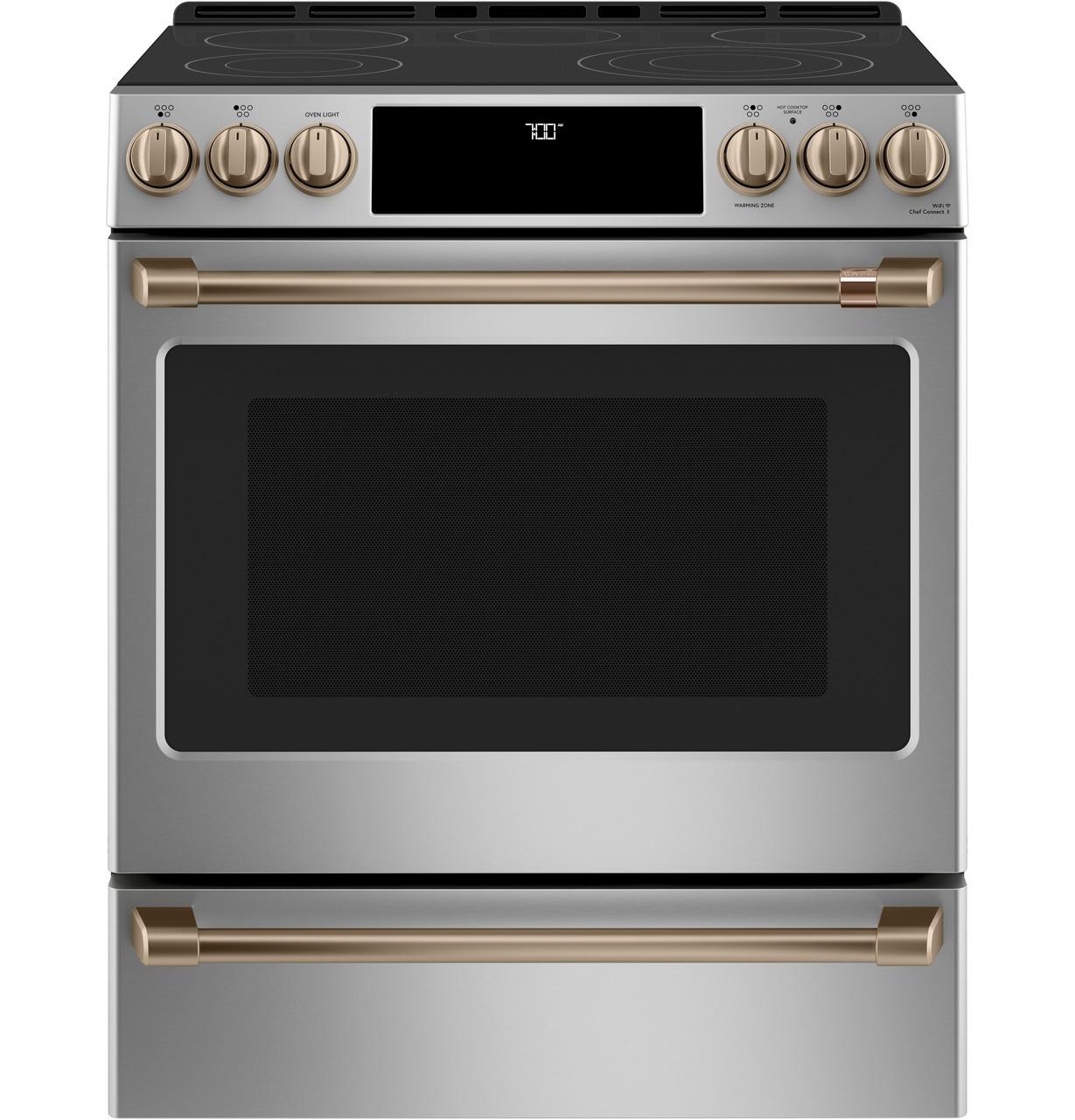 Cafe CES700P2MS1 CAF(EBACK)™ 30" Smart Slide-In, Front-Control, Radiant and Convection Range
