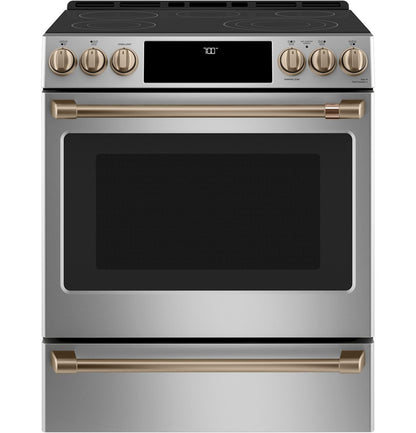 Cafe CES700P2MS1 CAF(EBACK)™ 30" Smart Slide-In, Front-Control, Radiant and Convection Range