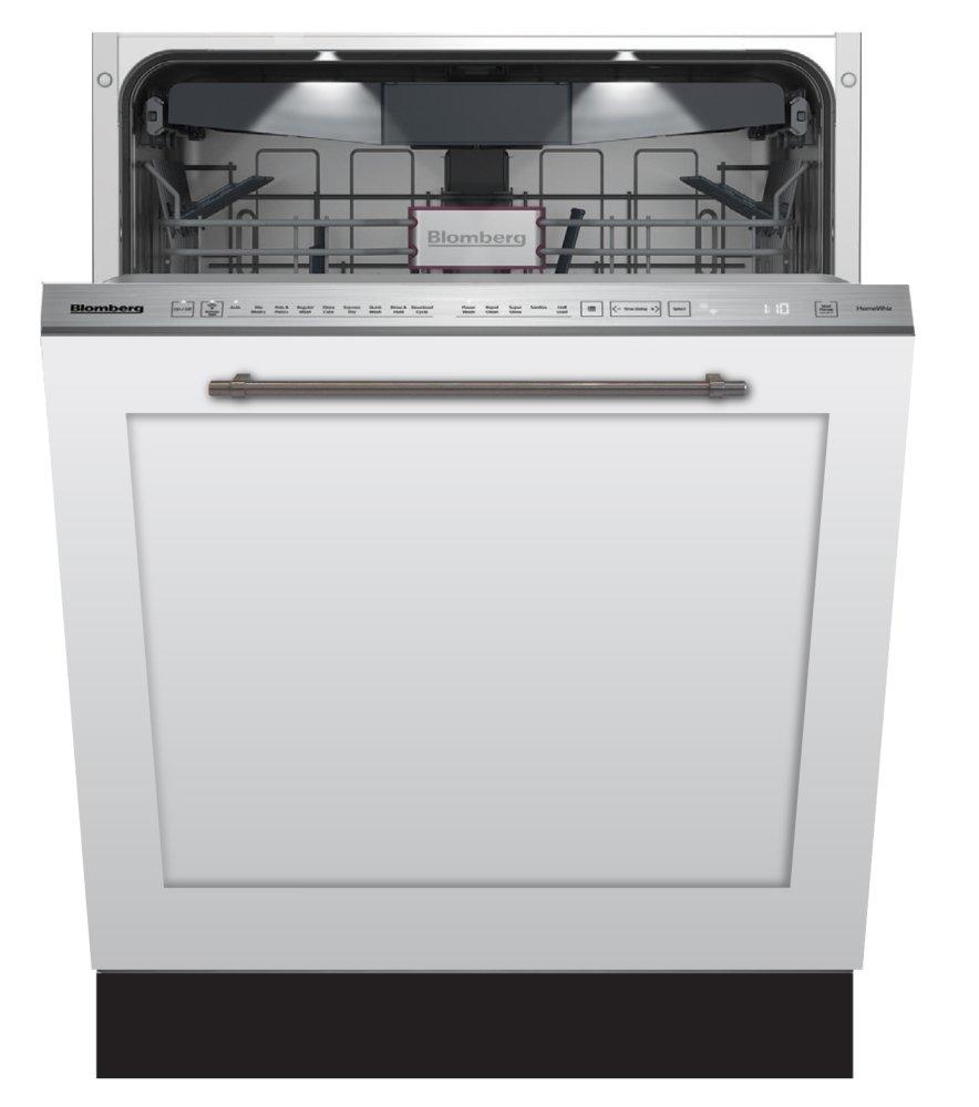 Blomberg Appliances 24in Dishwasher Overlay 45dBA top digital touch control 3rd rack 8 cycle, active vent drying, beam on floor, interior light