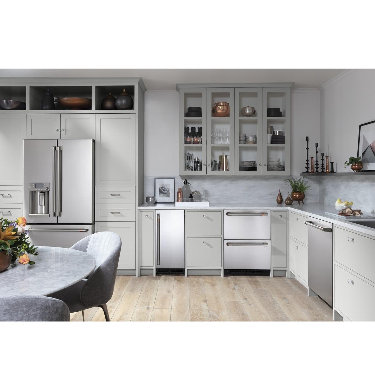 Cafe CYE22UP2MS1 CAF(EBACK)™ ENERGY STAR® 22.1 Cu. Ft. Smart Counter-Depth French-Door Refrigerator with Keurig® K-Cup® Brewing System