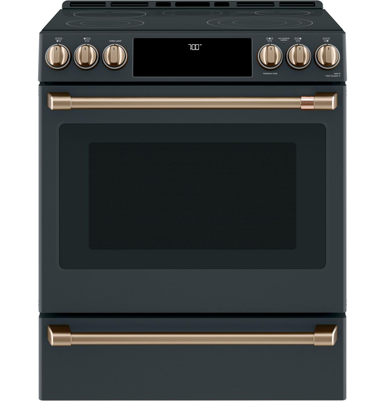 Cafe CES700P3MD1 CAF(EBACK)™ 30" Smart Slide-In, Front-Control, Radiant and Convection Range