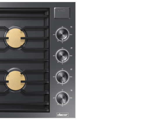 Dacor DTG30M954FM 30" Gas Cooktop, Graphite Stainless Steel, Natural Gas