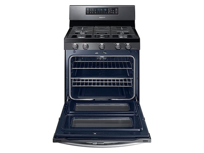 Samsung NX58M6850SG 5.8 cu ft. Smart Freestanding Gas Range with Flex Duo™ & Dual Door in Black Stainless Steel