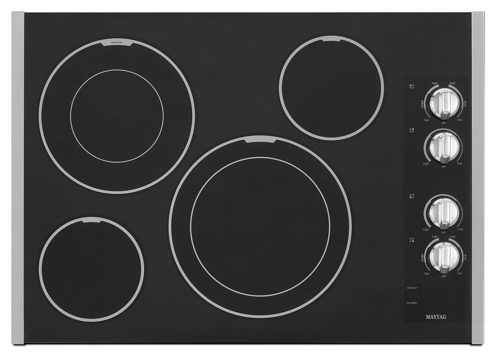 Maytag MEC9530BS 30-inch Wide Electric Cooktop with Two Dual-Choice Elements