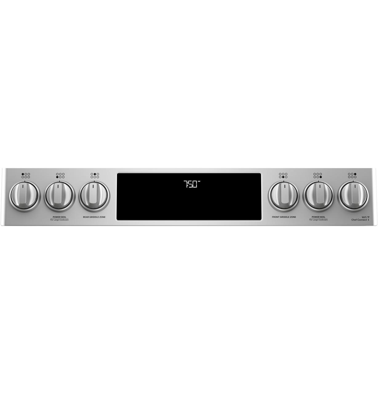 Cafe CGS750P2MS1 CAF(EBACK)™ 30" Smart Slide-In, Front-Control, Gas Double-Oven Range with Convection