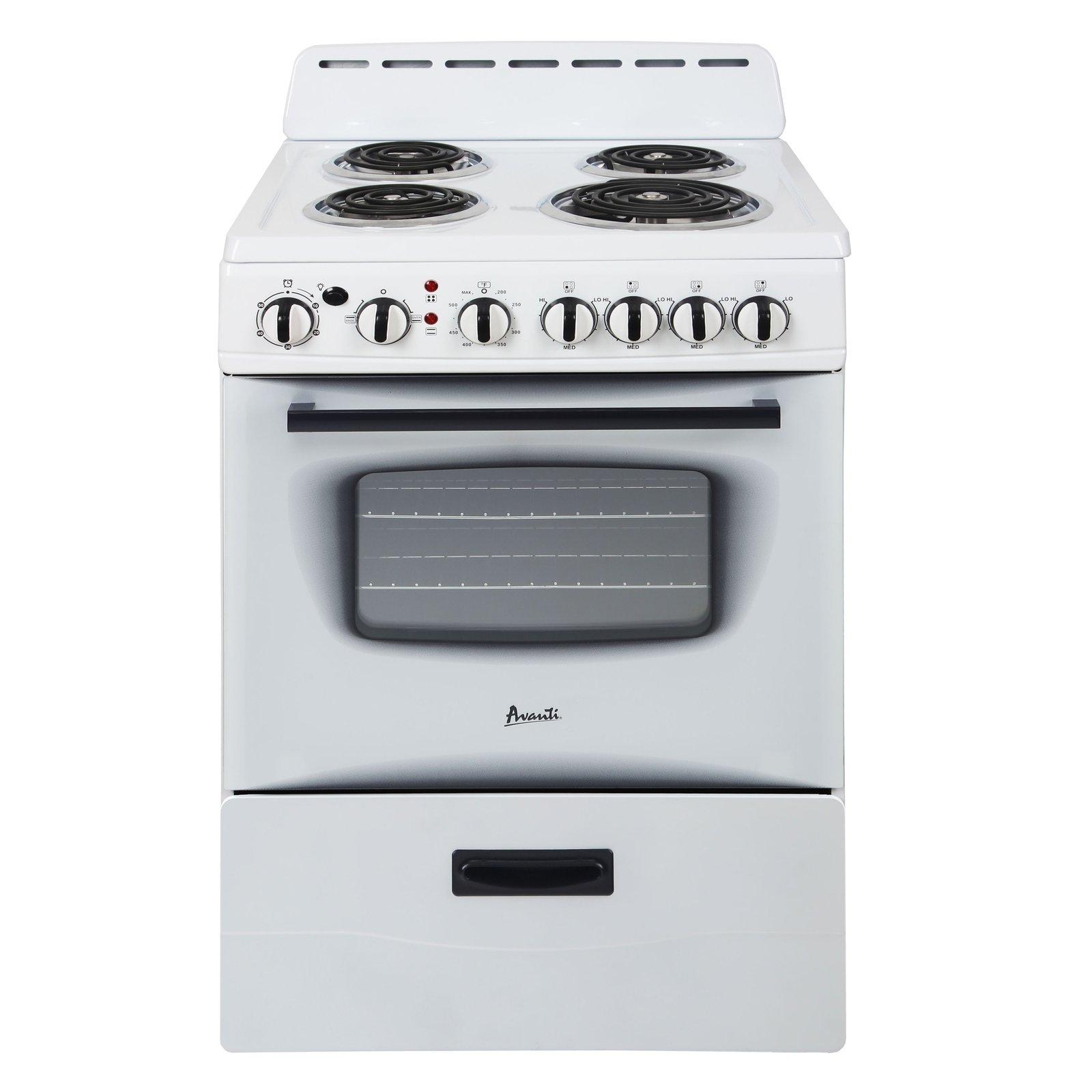 Avanti 24" Electric Range Oven with Framed Glass Door - White / 2.6 cu. ft.