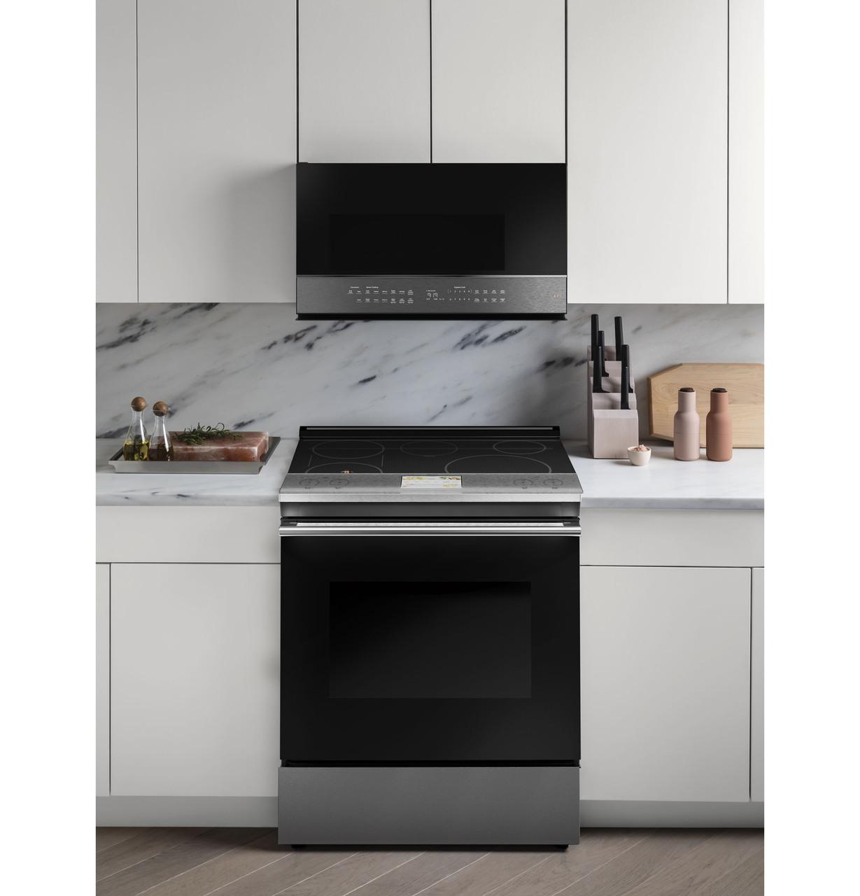 Cafe CVM721M2NS5 CAF(EBACK)™ 2.1 Cu. Ft. Smart Over-the-Range Microwave Oven in Platinum Glass