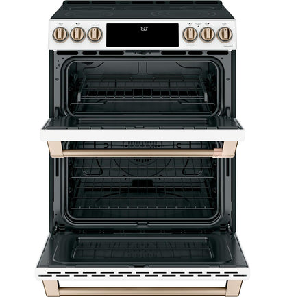 Cafe CES750P4MW2 CAF(EBACK)™ 30" Smart Slide-In, Front-Control, Radiant and Convection Double-Oven Range