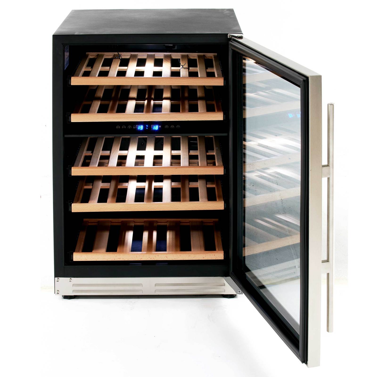 Avanti 43 Bottle DESIGNER Series Dual-Zone Wine Cooler - Stainless Steel with Black Cabinet / 43 Bottles