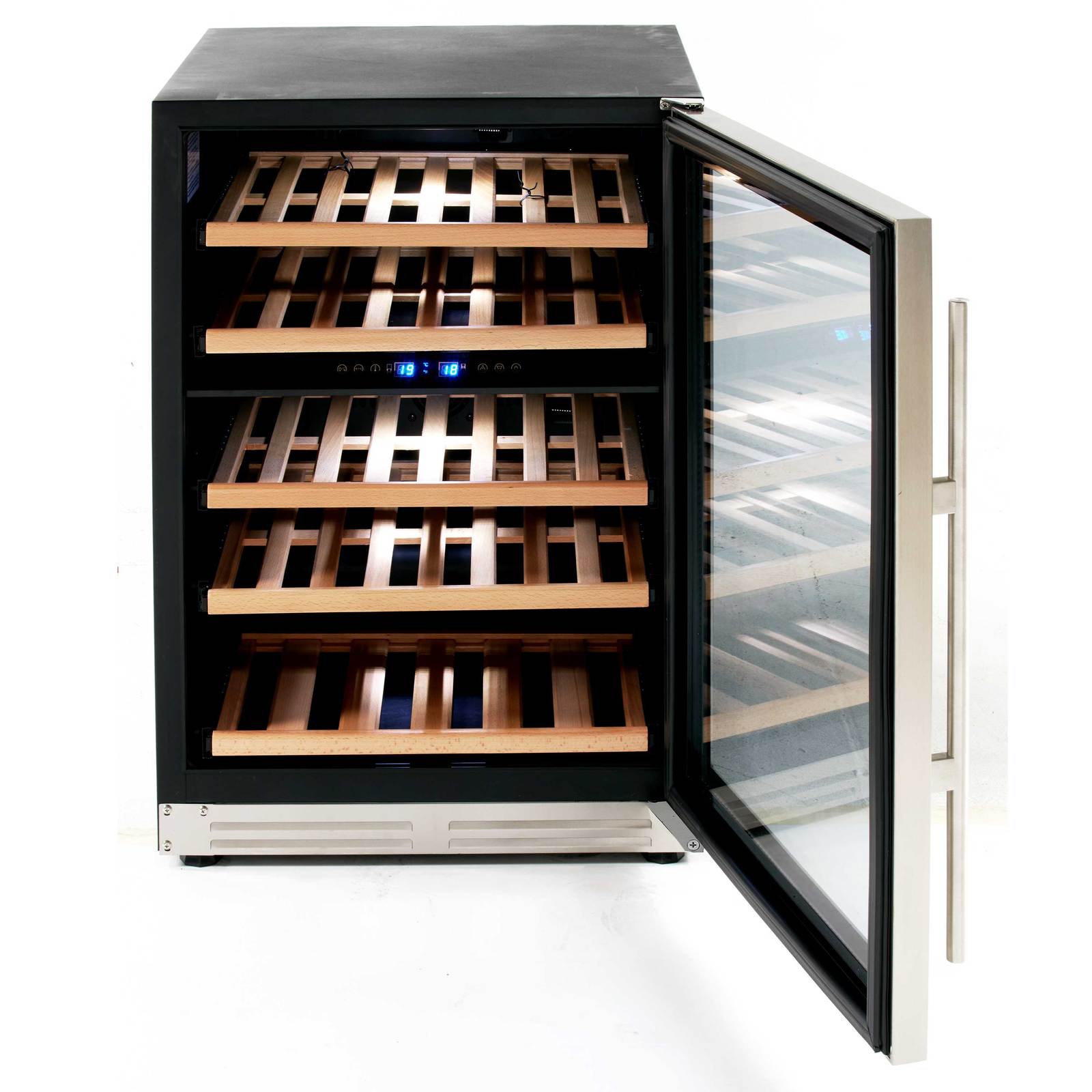 Avanti WCF43S3SD 43 Bottle DESIGNER Series Dual-Zone Wine Cooler - Stainless Steel with Black Cabinet / 43 Bottles