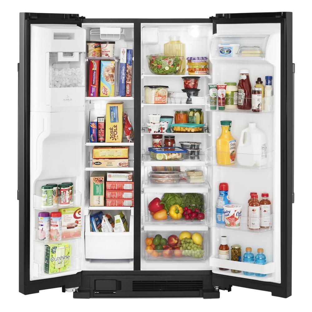 Maytag MSS25C4MGB 36-Inch Wide Side-by-Side Refrigerator with Exterior Ice and Water Dispenser - 25 Cu. Ft.