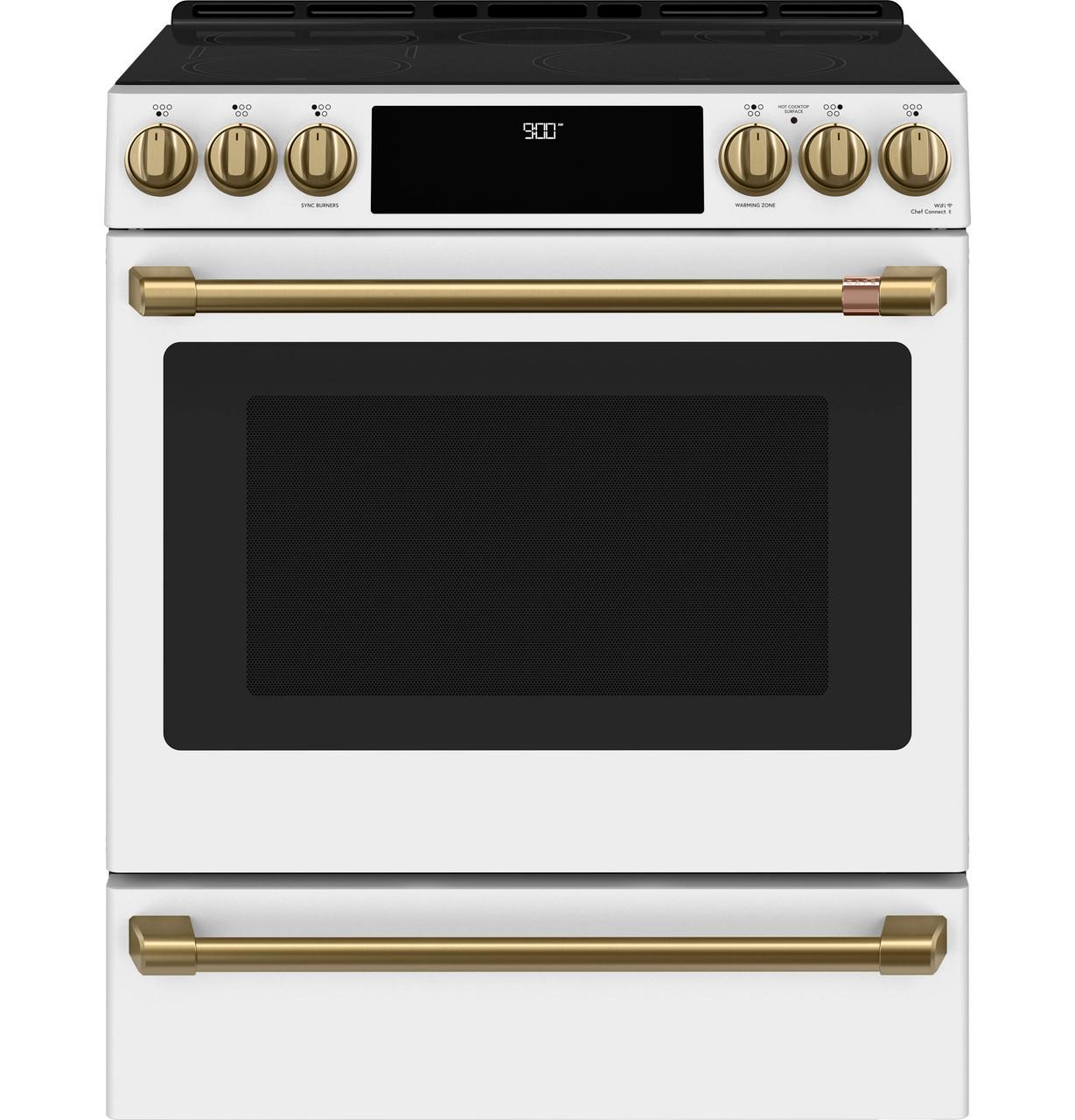 Cafe CHS900P4MW2 Caf(eback)™ 30" Smart Slide-In, Front-Control, Induction and Convection Range with Warming Drawer