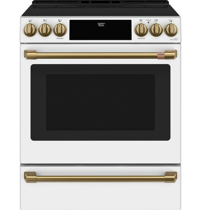 Cafe CHS900P4MW2 CAF(EBACK)™ 30" Smart Slide-In, Front-Control, Induction and Convection Range with Warming Drawer