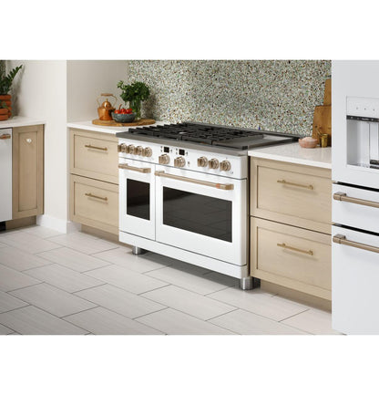 Cafe C2Y486P4TW2 CAF(EBACK)™ 48" Smart Dual-Fuel Commercial-Style Range with 6 Burners and Griddle (Natural Gas)