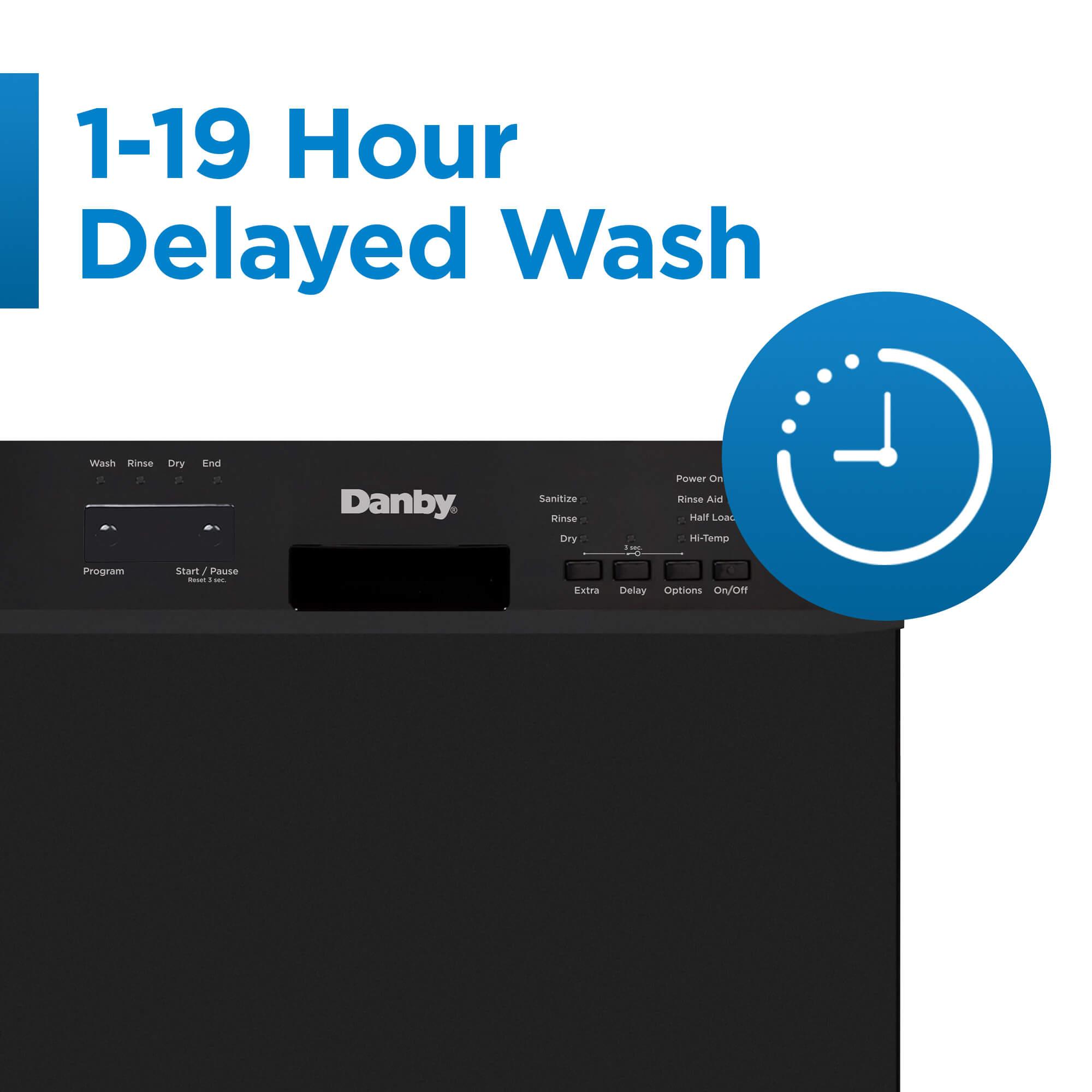 DDW18D1EB Danby 18" Wide Built-in Dishwasher in Black