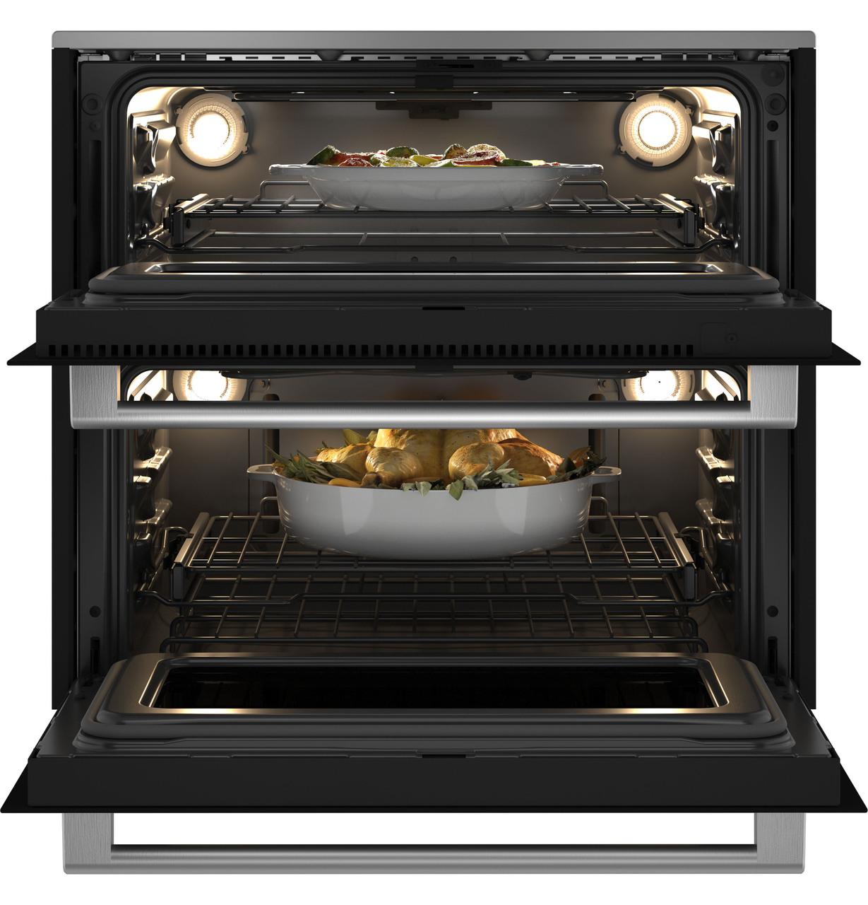 Cafe CTS92DM2NS5 CAF(EBACK)™ 30" Duo Smart Single Wall Oven in Platinum Glass