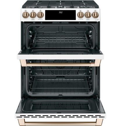 Cafe C2S950P4MW2 CAF(EBACK)™ 30" Smart Slide-In, Front-Control, Dual-Fuel, Double-Oven Range with Convection